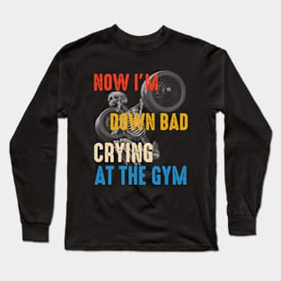 Down Bad Cring At The Gym Retro Long Sleeve T-Shirt